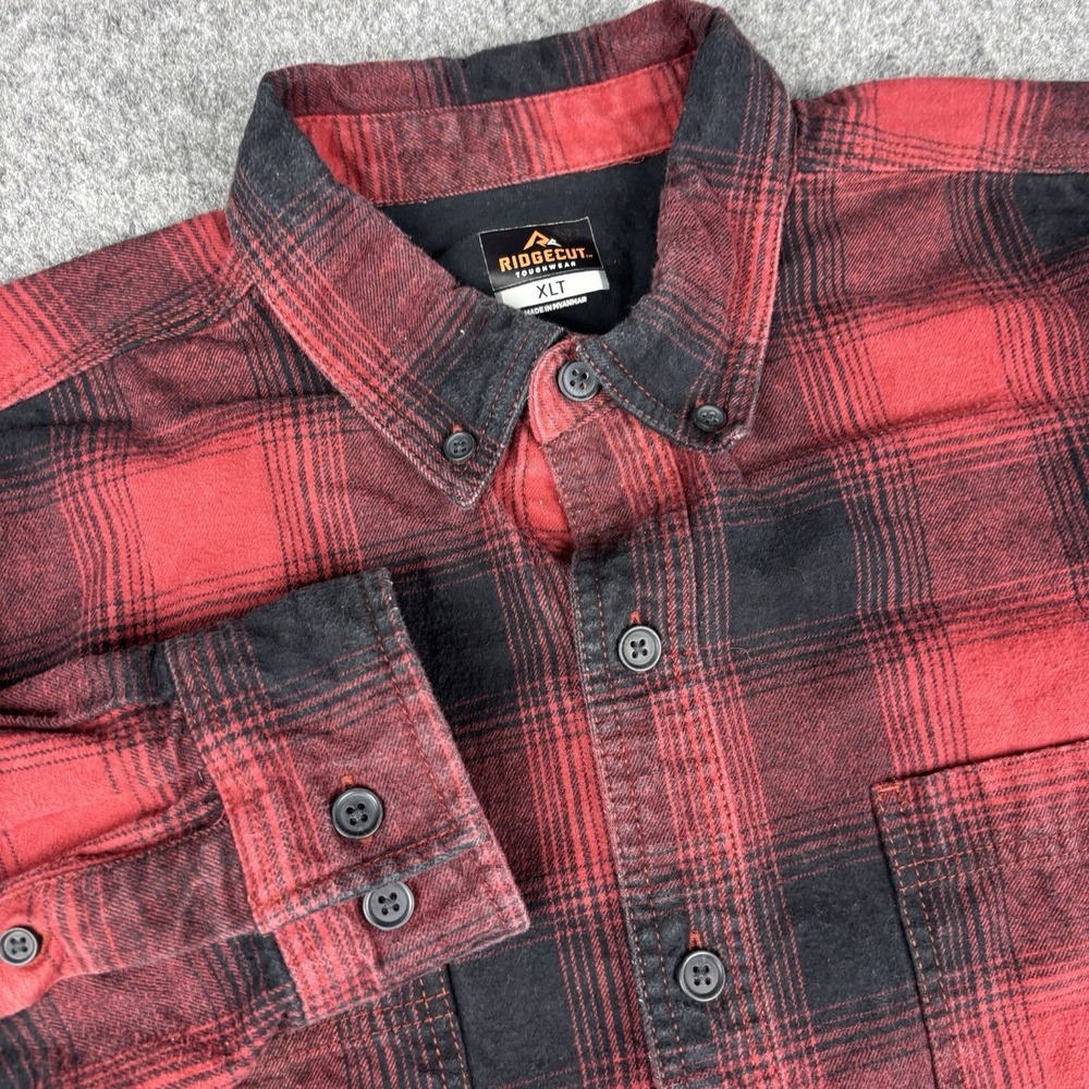 Ridgecut Toughwear Shirt Mens Xlt Red Black Flannel Thick Lumberjack Heavy Work